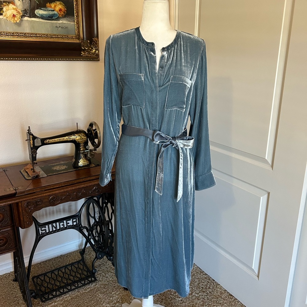 Soft Surroundings Citadel Velvet Shirt Dress